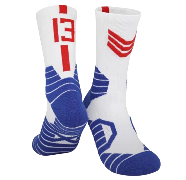 Баскетбольные носки 13 White:Blue